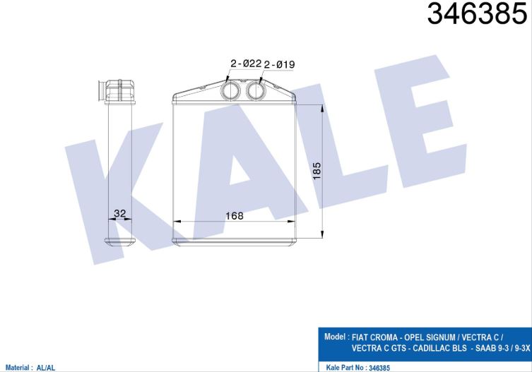 KALORİFER RADYATÖRÜ (BRAZING) OPEL SIGNUM-VECTRA C 1.6-1.8-1.9 CDTI 03