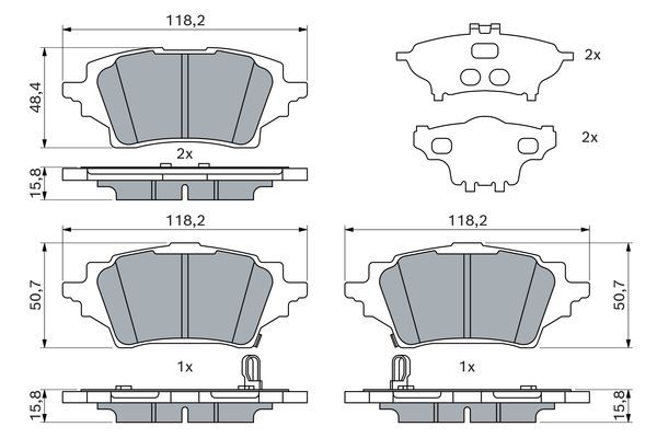 DİSK BALATA (ARKA) TOYOTA COROLLA HATCHBACK(_E21_) 1.8 HYBRID(ZWE211) 18- 72KW 98PS