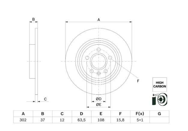 FREN DİSKİ (ARKA)(302MM) VOLVO XC40 22-