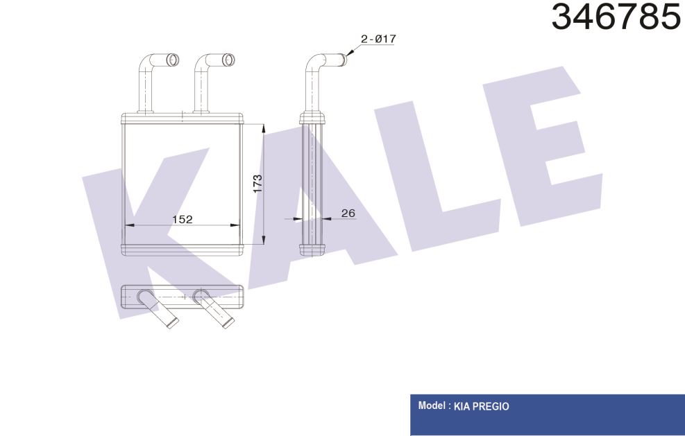 KALORİFER RADYATÖRÜ KIA PREGIO 2.5D 2.5TCI 97=>