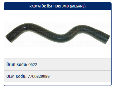 RADYATÖR ÜST HORTUMU RENAULT MEGANE I 1.4-1.6 8V -97