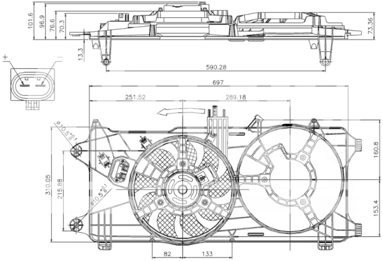 FAN MOTORU (TEK FANLI)(KLİMASIZ)(FFI116) FİAT DOBLO 1.3 MJTD/1.9D 2001+