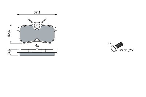 DİSK BALATA (ARKA)(E.NO:0986495227) FORD FIESTA V 1.4 16V-1.6 16V 05- / FOCUS I 1.4 16V-1.6 16V-2.0 16V 99-