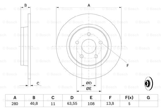 FREN DİSKİ (ARKA)(279,9MM) FORD FOCUS II 1.6 TDCİ-2.0 TDCİ