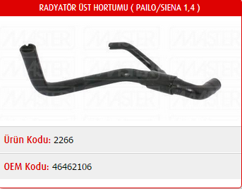 RADYATÖR ÜST HORTUMU FIAT PALIO 1.4 97-02 / SIENA 1.4 97-02