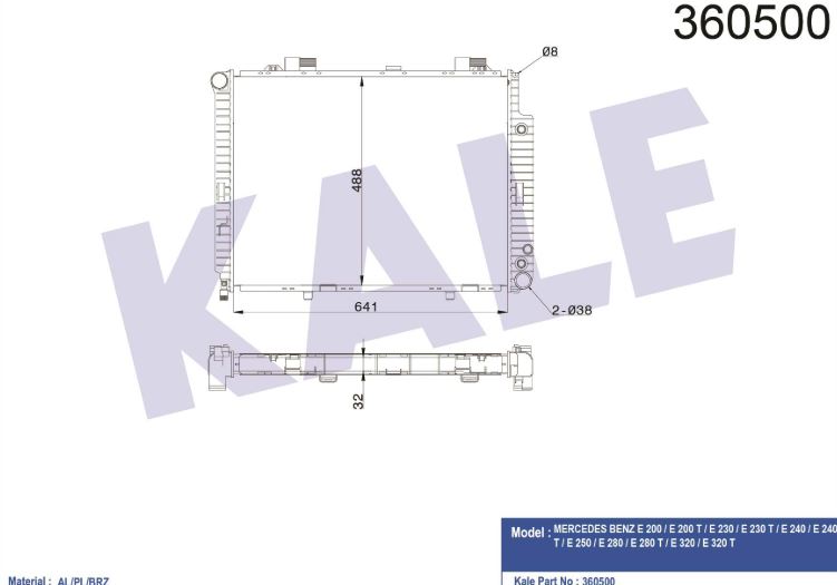 SU RADYATÖRÜ (BRAZING)(AT) M.BENZ E 200-E 230-E 240-E 250-E 280-E320