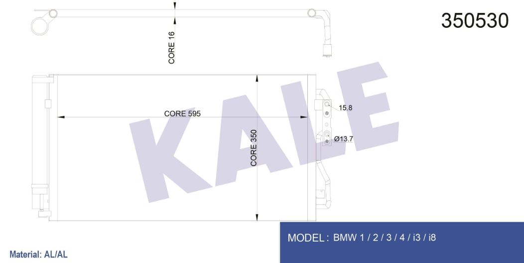 KLİMA RADYATÖRÜ (BRAZING)(KURUTUCULU) BMW 1 / 2 / 3 / 4 / i3 / i8 AL/PL