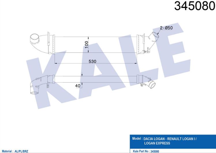 INTERCOOLER (BRAZING) DACIA LOGAN/LOGAN MCV