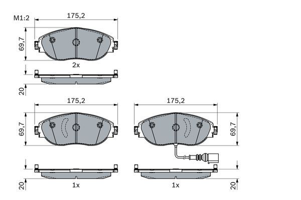 DİSK BALATA (ÖN) AUDI  A3 S3 quattro 16-17 / SEAT LEON ST 2.0 TDI 13-20 / SKODA  SUPERB III  2.0 TSI 4x4 15- / VW  TIGUAN 2.0 TSI 4motion 18-