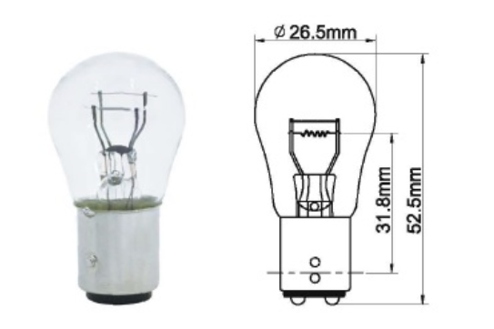 AMPUL ÇİFT DUY 12V. 1016 21/5W ( ŞAŞ TIRNAK)