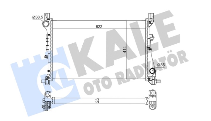 SU RADYATÖRÜ FIAT EGEA ; TIPO 1.3MJT 15=> (MT) AC+/- [MEKANİK] [23MM]