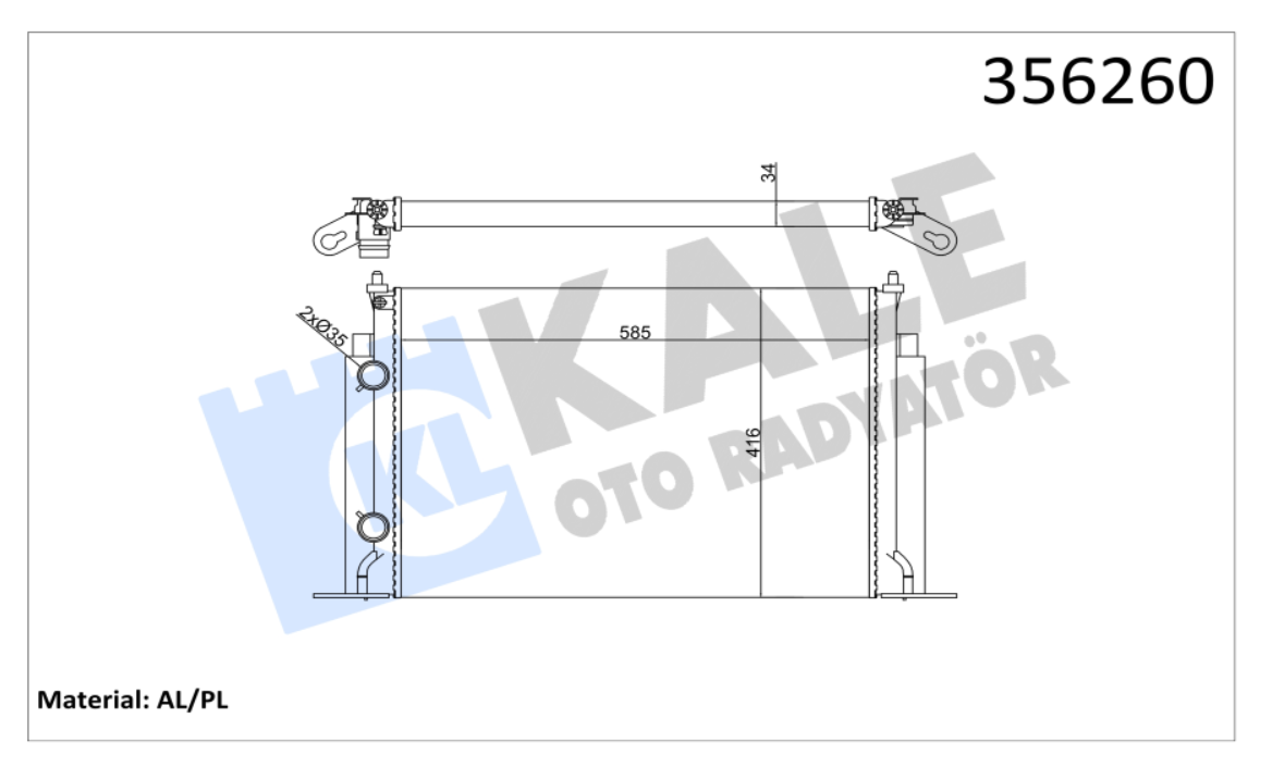 SU RADYATÖRÜ (BRAZING)(MT) FIAT STILO 1.6 16V 1.9JTD 1.9DMTJ 01-08