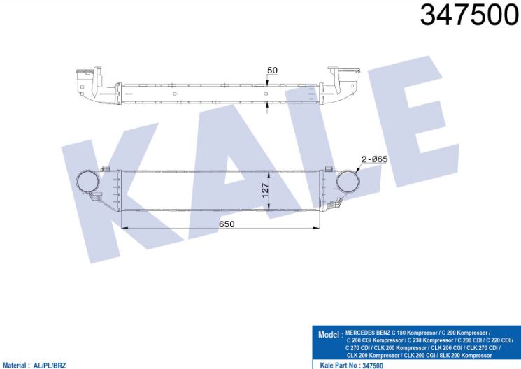 INTERCOOLER (BRAZING) M.BENZ W203 (00-07) S203 (01-07) CL203