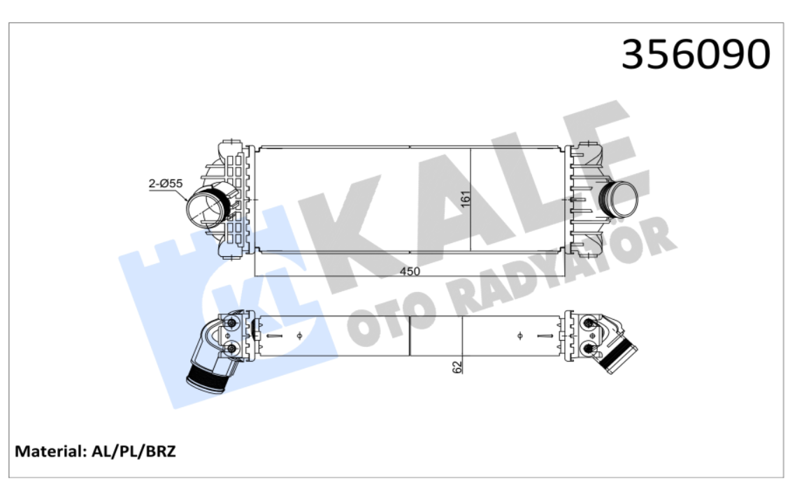 INTERCOOLER (BRAZING) FORD TRANSIT (V363) / TRANSIT / TOURNEO CUSTOM (V362) 2.2TDCI 11-16