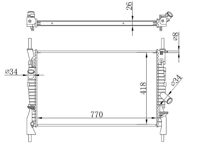 SU RADYATÖRÜ (BRAZİNG)(MT)(BFR137) FORD FORD TRANSİT VII