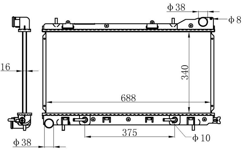 SU RADYATÖRÜ (BRAZİNG)(AT)(BSU020) SUBARU SUBARU FORESTER 98-