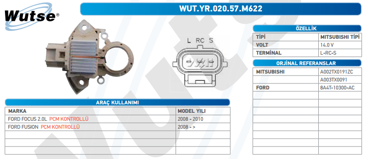 KONJEKTÖR 12V (MITSUBISHI TİPİ) FOCUS 2.0 2008-2010