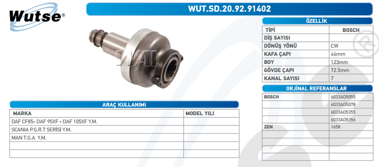 MARŞ DİŞLİSİ DAF 241 SERİ YM/MAN TGA YM