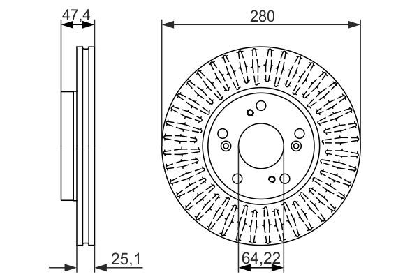 FREN DİSKİ (ÖN)(ESKİ NO:0986479S82)(280MM) HONDA ACCORD 2.0 03-08 / CIVIC 1.4 İ-VTEC HB-1.6 İ-VTEC HB-1.8 İ-VTEC HB-2.2 İ-VTEC HB 11-17 (K20A6-L13Z4-N16A1-N22B4)