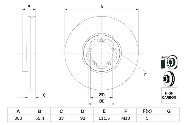 FREN DİSKİ (ÖN)(308MM) FORD CUSTOM TOURNEO 2.2 TDCI 13-