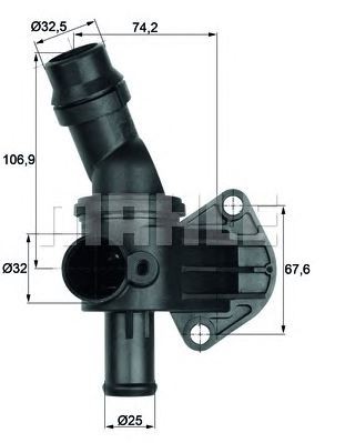 TERMOSTAT (87°C) VW JETTA PASSAT 2,0 05-10