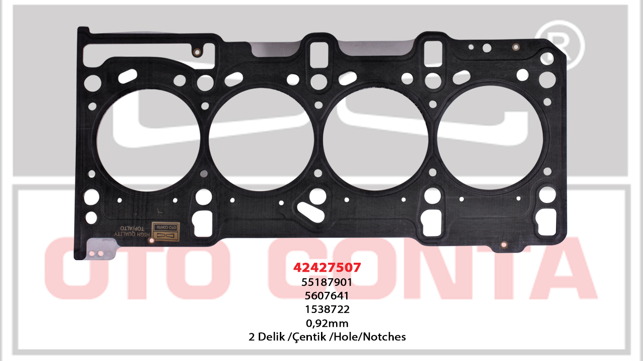 SİLİNDİR KAPAK CONTASI (0,92MM)(2 DELİK) FIAT DOBLO 1.3 16V MJTD EURO 4-EURO 5