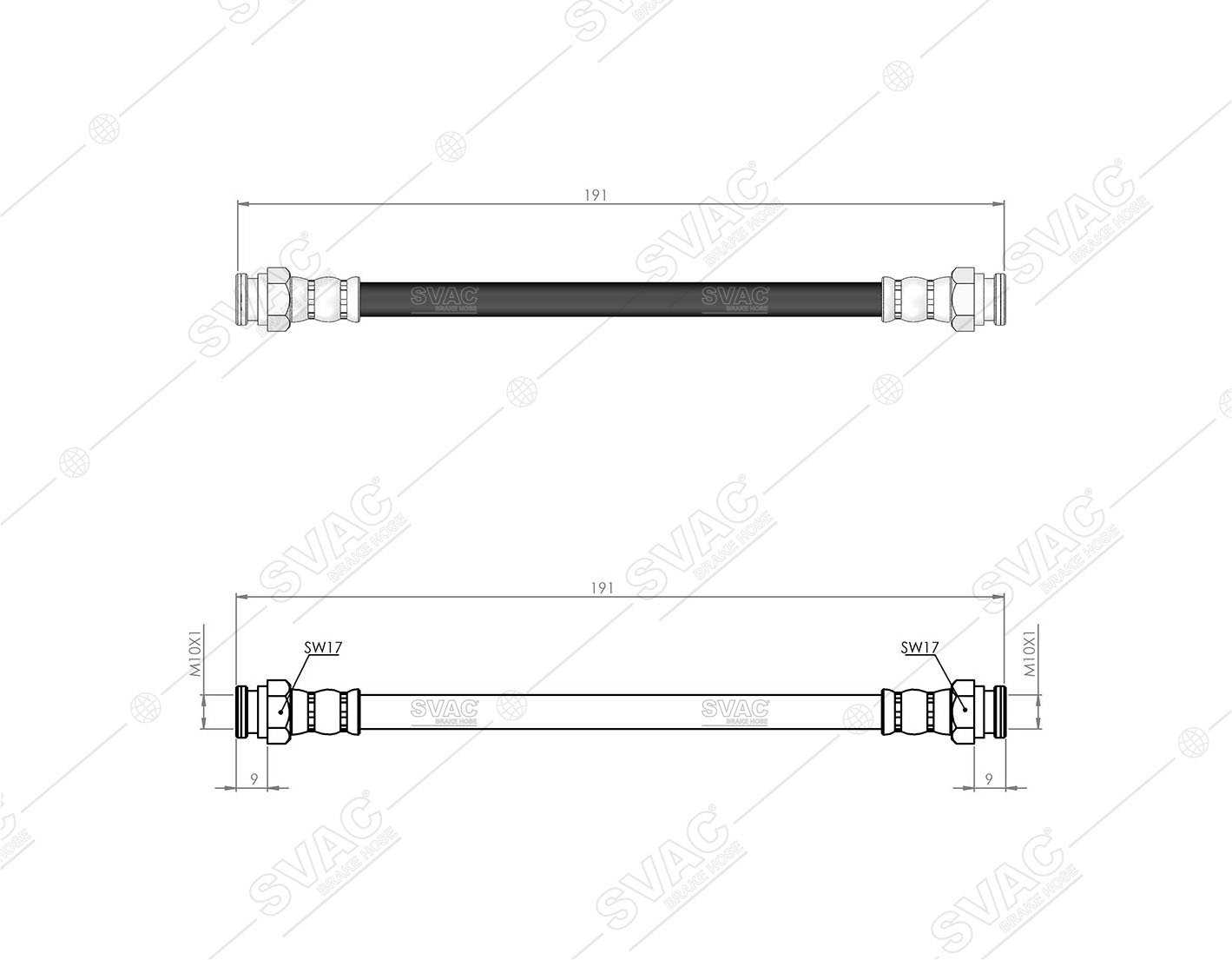 FREN HORTUMU (ARKA) FIAT GRANDE PUNTO 08- / IDEA 04- / PUNTO 03-12 / VW CADDY 96-00 / SKODA FAVORIT 92-97 / FELICIA 95-98 / LANCIA MUSA 07-12