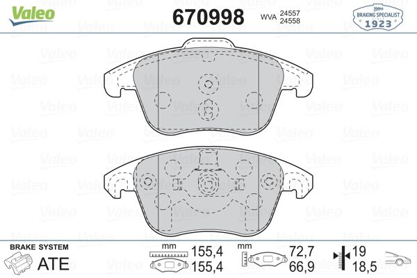 DİSK BALATA (ÖN) PEUGEOT 3008 2.0 HDİ / 5008 1.2-1.6 16V-1.6 HDİ-2.0 HDİ / CITROEN C4 1.6 16V-2.0 HDİ