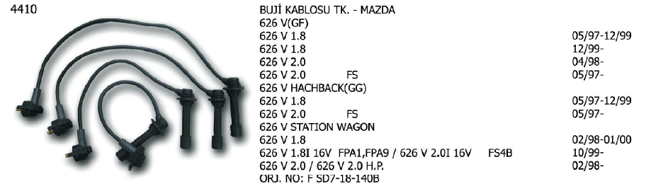 BUJİ KABLOSU TK. MAZDA 626 V