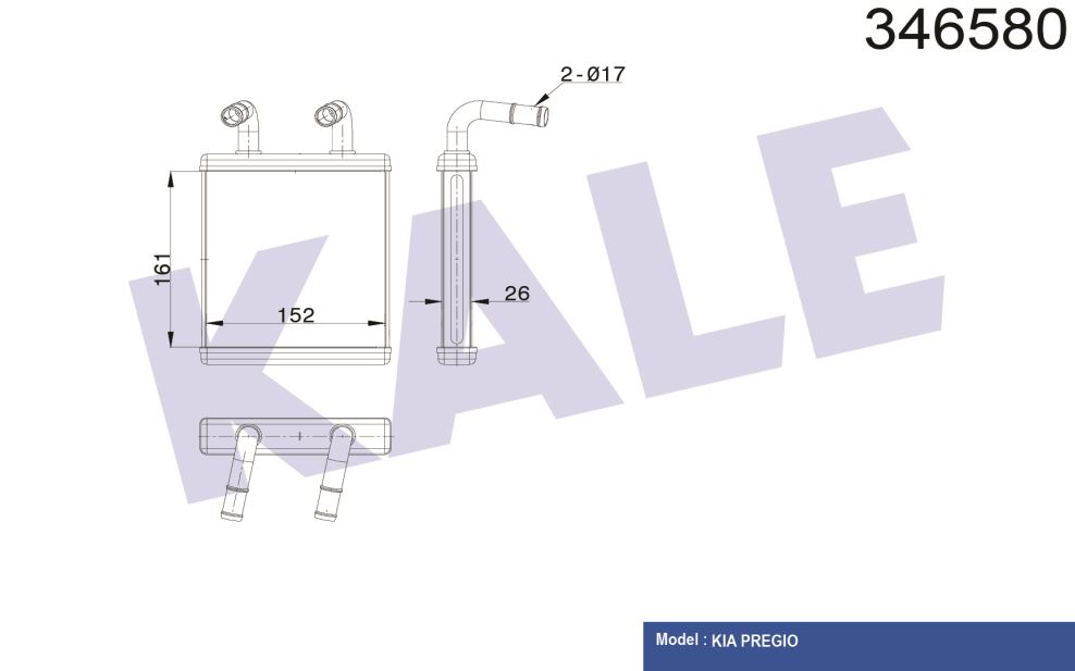 KALORİFER RADYATÖRÜ KIA PREGIO 2.5D 2.5TCI 97=>