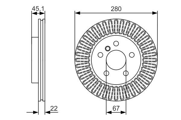 FREN DİSKİ (ÖN)(280MM) BMW 2 (F45) 214D-216İ 14- / MINI (F55) COOPER D 13-