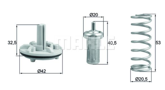 TERMOSTAT (80°C) VW BEETLE 11-16 / CC 11-16 / GOLF V 08-09 / VI 08-16 / JETTA 11- / PASSAT 09-14 / POLO 10- / SKODA FABIA II 10-14 / SEAT IBIZA IV 09-15 / AUDI A1 1.4 TFSI 11-15