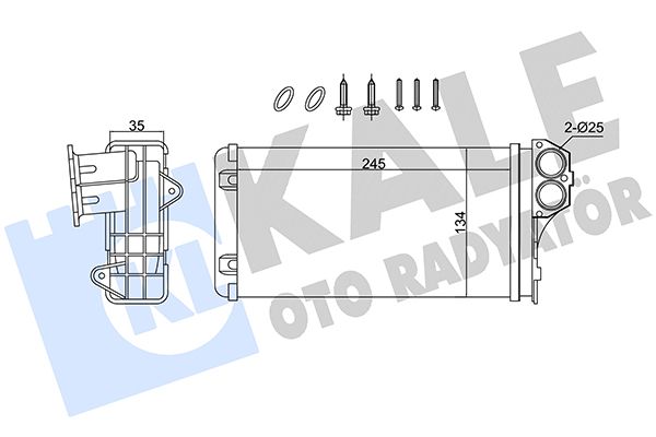 KALORİFER RADYATÖRÜ PEUGEOT 206 14/16 16V 1.6/2.0HDI 00- / 206+ (T3E) 1.4HDI 09<13 [MEKANİK] [245X137X35]