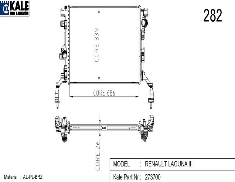 SU RADYATÖRÜ (BRAZING)(MT) LAGUNA III 1.5/2.0 DCİ 1.6 16V ALB SİSTEM