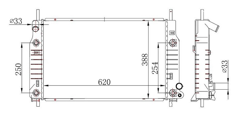 SU RADYATÖRÜ (BRAZİNG)(AT)(BFR124) FORD MONDEO 92- 96-