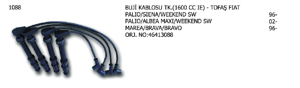 BUJİ KABLOSU FIAT PALIO / SIENA WEEKEND 1.6 ENJ. 96-01