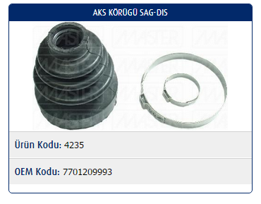 AKS KÖRÜĞÜ (SAĞ)(DIŞ) RENAULT FLUENCE / MEGANE III / SCENIC III