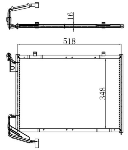 KLİMA RADYATÖRÜ FORD FİESTA 1.0 ECOBOOST (518x348x16)