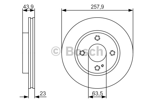 FREN DİSKİ (ÖN)(HAVALI)(257,9MMM)(4 BİJON) FORD FIESTA VI 1.0-1.25-1.4-1.4 LPG-1.4 TDCİ 1.5 TDCİ 12-