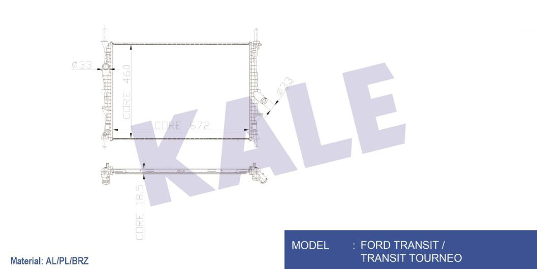 SU RADYATÖRÜ (BRAZING)(MT) FORD TRANSİT (KLİMASIZ) V347