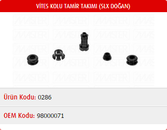 VİTES KOLU TAMİR TAKIMI FIAT TOFAŞ M131 SLX