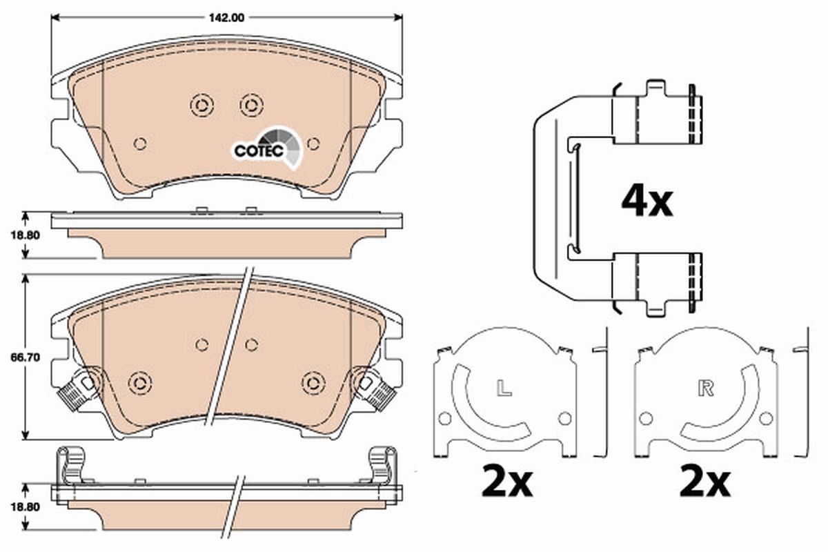 DİSK BALATA (ÖN) OPEL ASTRA J / INSIGNIA / ZAFIRA / CHEVLORET CAMARO / MALIBU