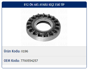 AKS AYARLI KEÇE (ÖN) RENAULT R12