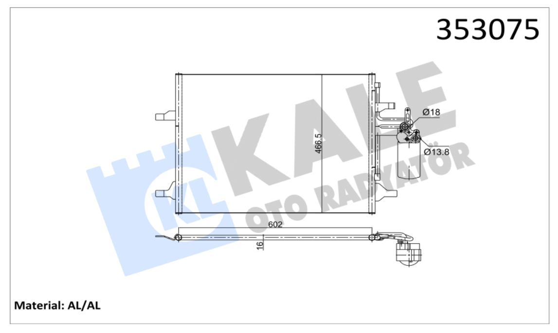 KLİMA RADYATÖRÜ (BRAZING)(KURUTUCULU) VOLVO S60 II 10- / S80 II 10- / V60 I 15- / V70 III 13- / XC60 09-17 / XC70 II 13-