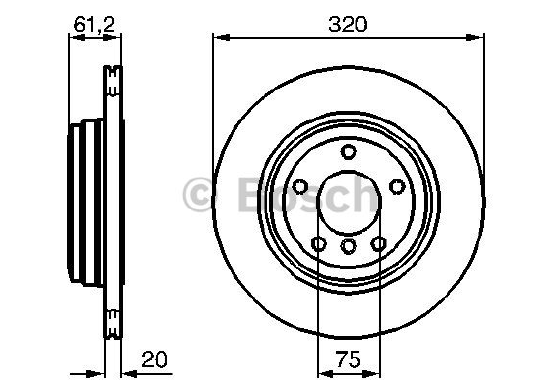 FREN DİSKİ (ARKA)(320MM) BMW (E60-E61) 520D-523İ-525D 05-10 / (E63-E64) 630İ 04-10