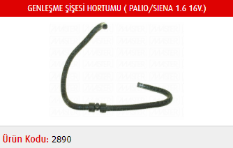 GENLEŞME ŞİŞESİ HORTUMU FIAT PALIO 1.6 16V 97-02 / SIENA 1.6 16V 97-02