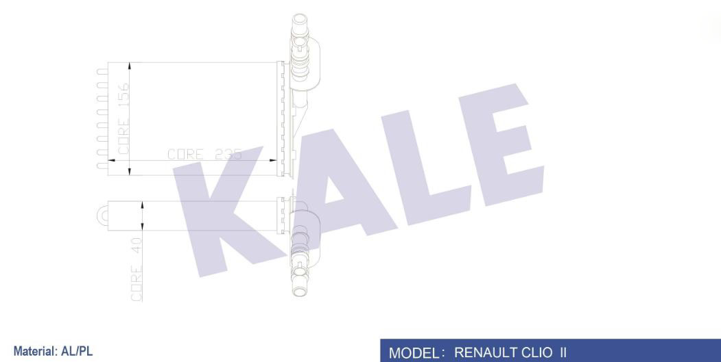 KALORİFER RADYATÖRÜ (BAKIR) CLIO II-KANGO 98-/2 SIRA CU+PL