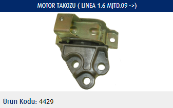 MOTOR TAKOZU FIAT LINEA 1.6 -16V.MJTD.105 HP.