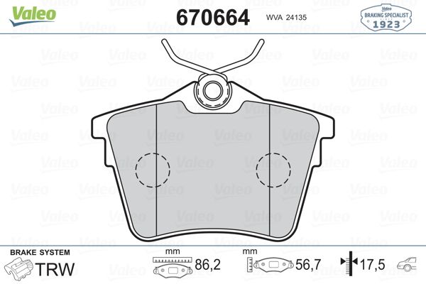 DİSK BALATA (ARKA) PEUGEOT 407 1.6 HDİ-2.0-2.0 16V-2.0 HDİ 04-11 / 607 2.0 HDİ-2.2 16V-2.2 HDİ 05-11 / CITROEN C5 III 1.6 HDİ-1.6 VTİ-1.8 16V-2.0 HDİ 08-