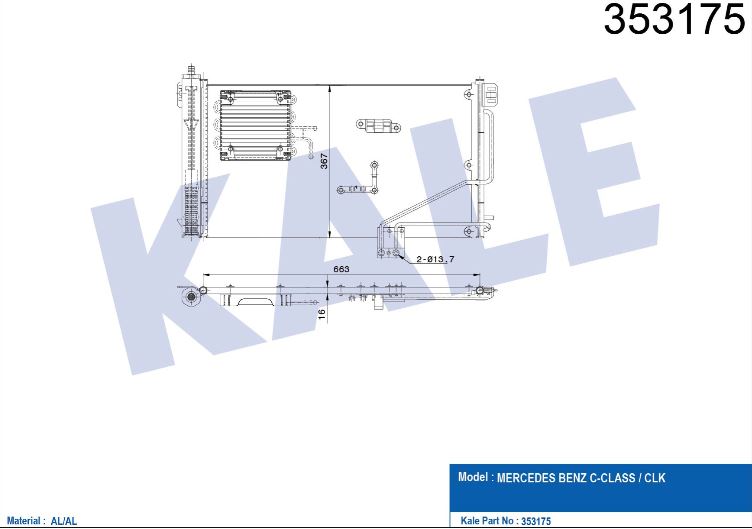 KLİMA RADYATÖRÜ (BRAZING)(KURUTUCULU) M.BENZ (C-CLASS) W203/S203 C180, C200,C230, C240, C200/220/270CDI / CLK (C209/A209) 200, 240, 320, 350, 500, 55AMG, 270CDI 02-10